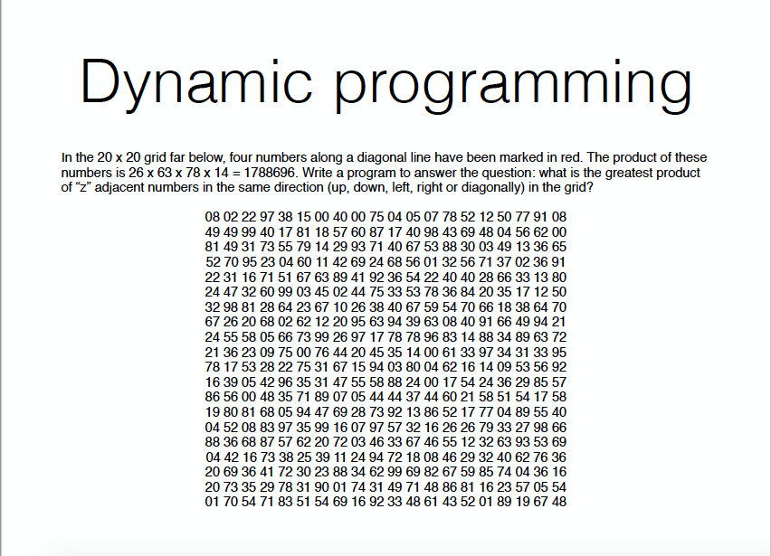 Dynamic programming In the 20 x 20 grid far below, | Chegg.com