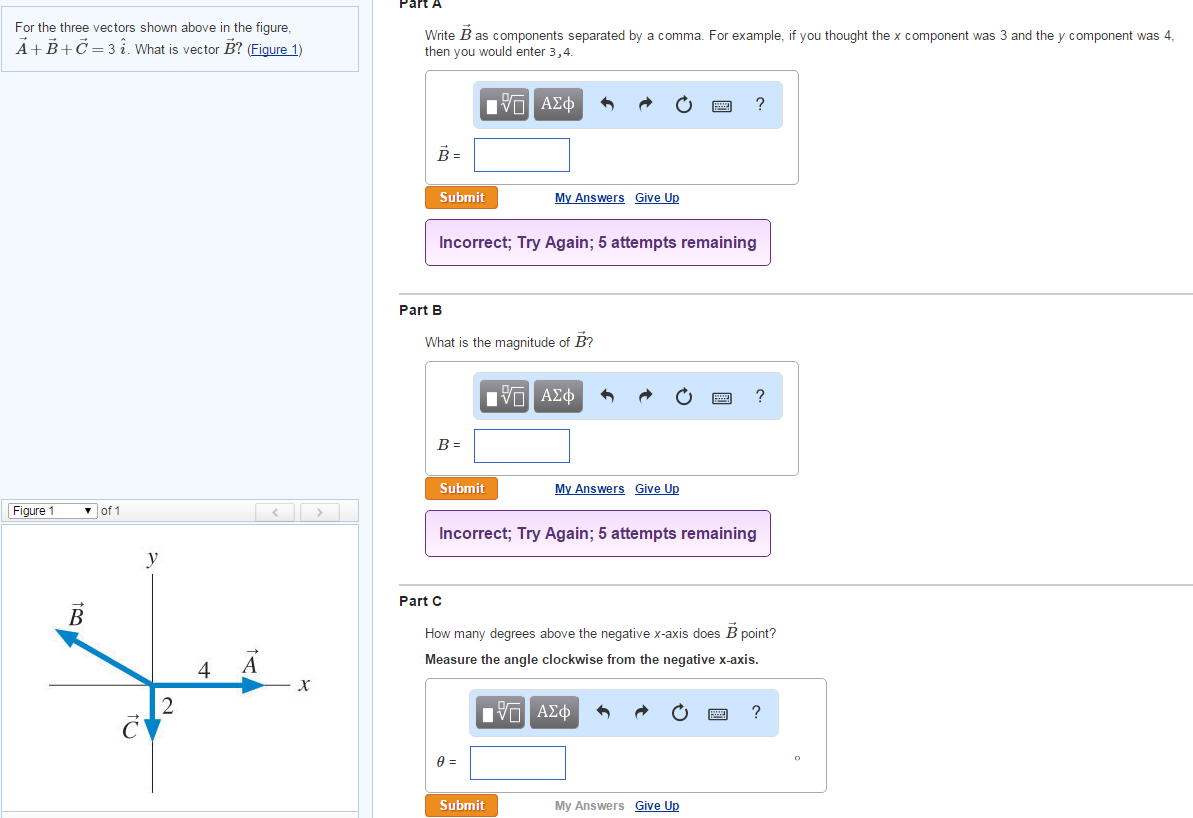 Solved: For The Three Vectors Shown Above In The Figure. A... | Chegg.com