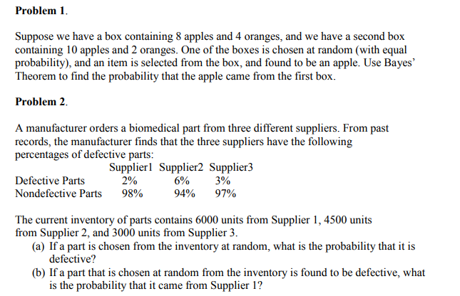 Solved Problem 1 Suppose we have a box containing 8 apples | Chegg.com