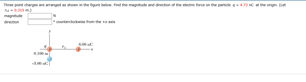Solved Three point charges are arranged as shown in the | Chegg.com