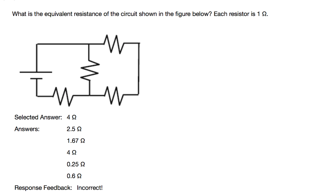 Solved What Is The Equivalent Resistance Of The Circuit Chegg Com