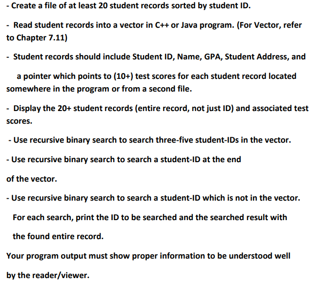 Solved So i need to read a text file consisting of student | Chegg.com