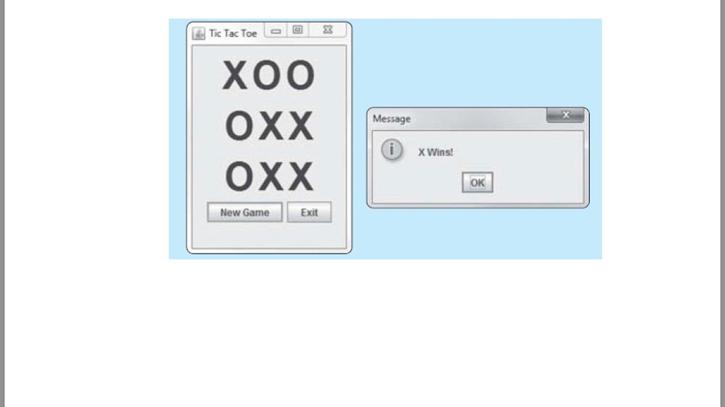 Solved Create a GUI application that simulates a game of tic | Chegg.com