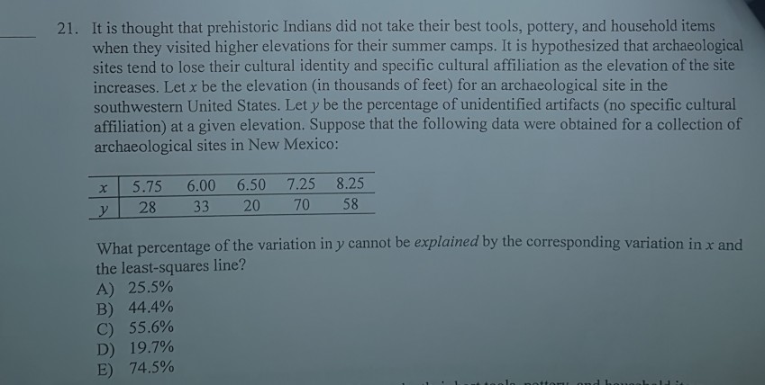 solved-21-it-is-thought-that-prehistoric-indians-did-not-chegg