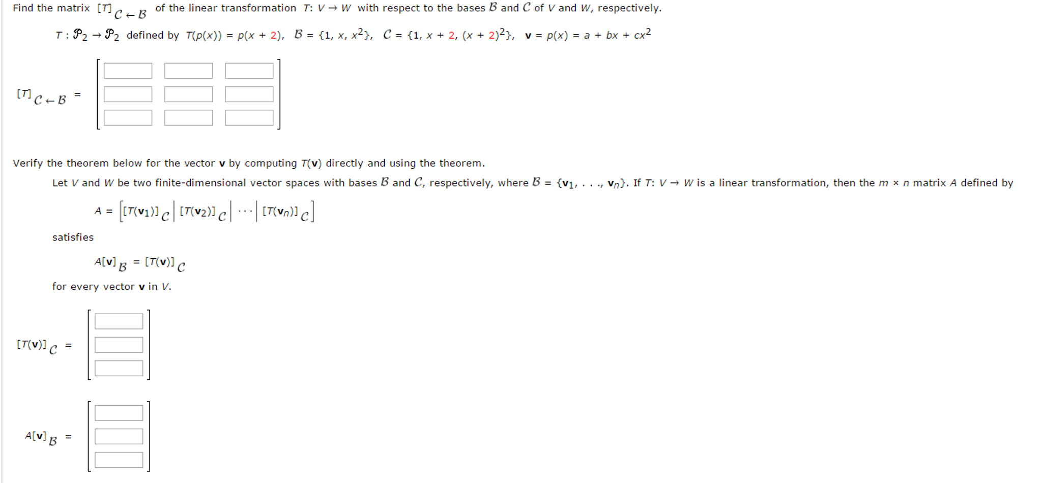 Solved Find The Matrix [T]C