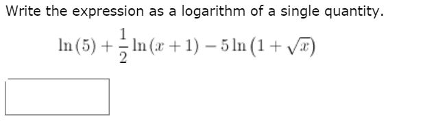 Solved Write the expression as a logarithm of a single | Chegg.com
