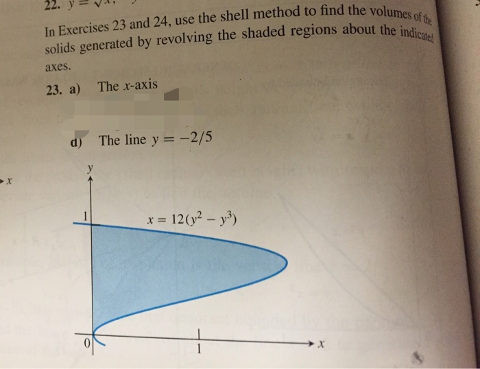 Solved In Exercises 23 and 24, use the shell method to find | Chegg.com