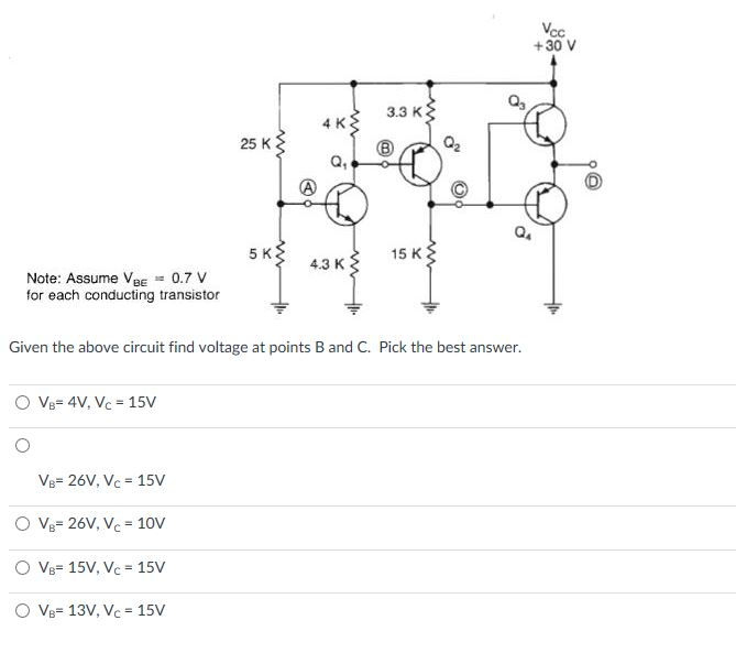 Solved Given The Above Circuit Find Voltage At Points B | Chegg.com