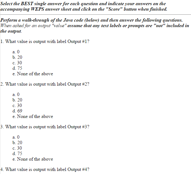 Solved Select the BESTsingle answer for each question and | Chegg.com