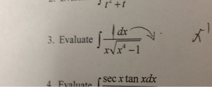 solved-evaluate-integrate-dx-x-square-root-x-x-4-1-chegg