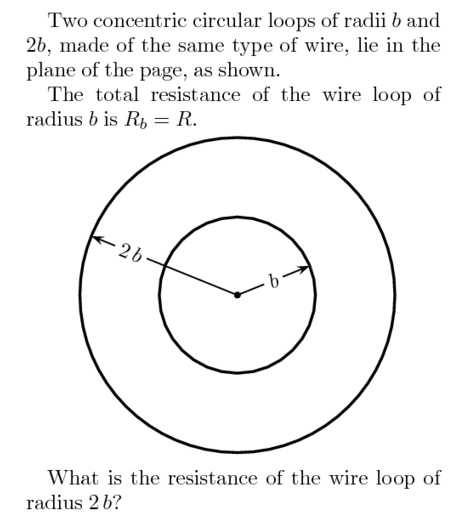 Solved Two concentric circular loops of radii b and 2b, made | Chegg.com