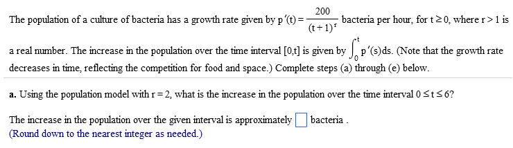 Solved The population of a culture of bacteria has a growth | Chegg.com