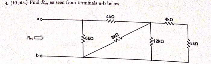 Solved Find R_eq as seen from terminals a-b below. | Chegg.com