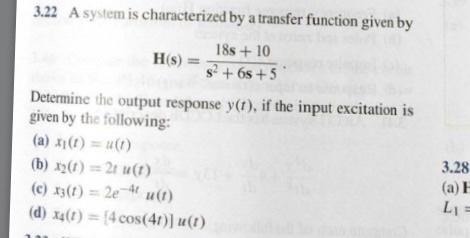 Solved A system is characterized by a transfer function | Chegg.com