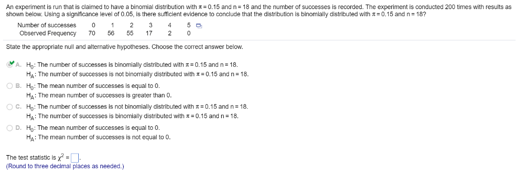 binomial experiment run