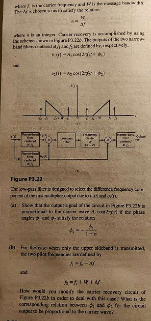 Solved 3.22 A method that is used for carrier recovery in | Chegg.com