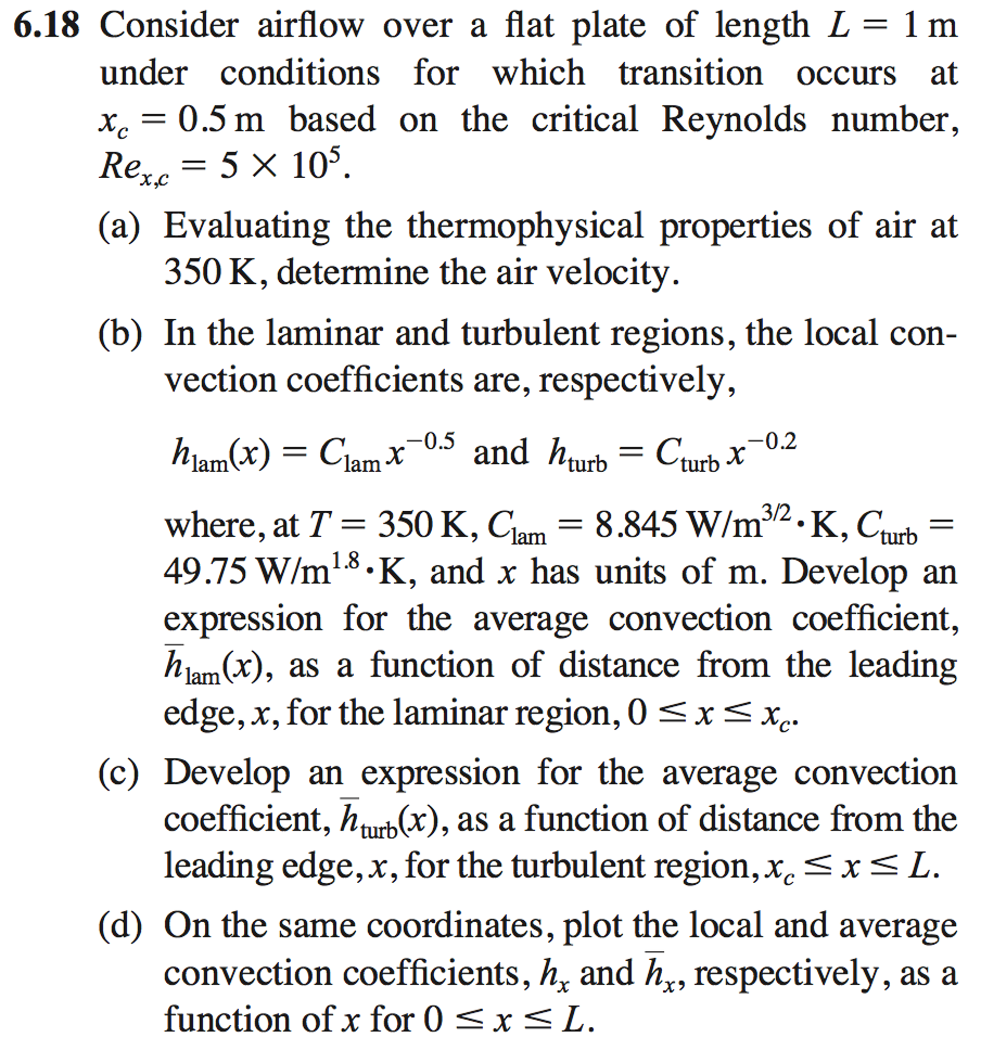 Solved Consider airflow over a flat plate of length L 1 m | Chegg.com