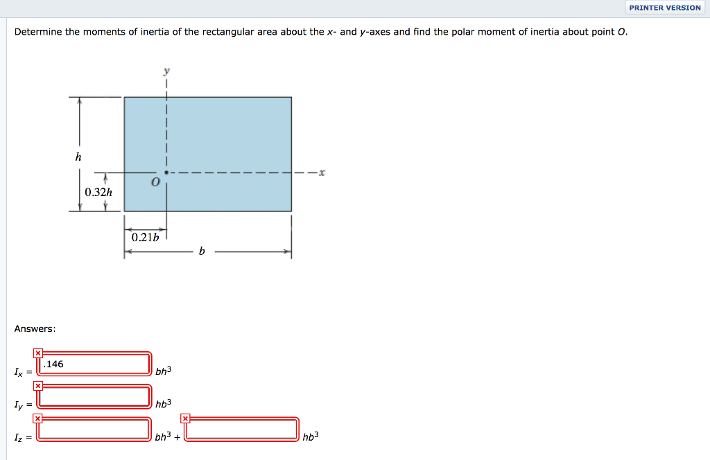 Solved Determine the moments of inertia of the rectangular