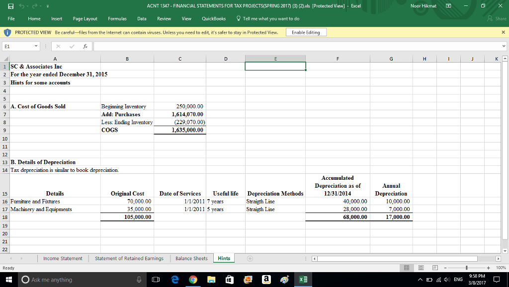 Solved TAX FORM 1120 Year 2015 SR & Associates Inc was | Chegg.com