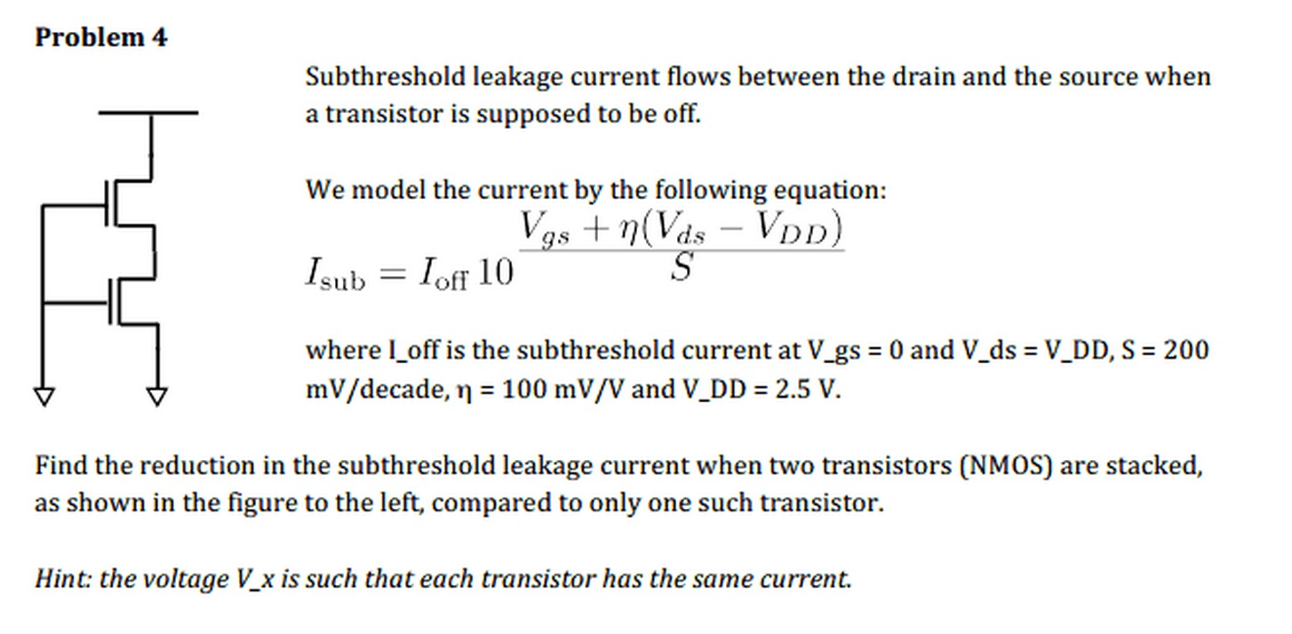 Subthreshold leakage current flows between the drain