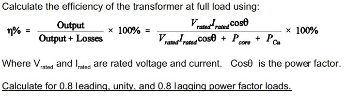 Solved Open Circuit Test Short Circuit Test Parameter Value | Chegg.com