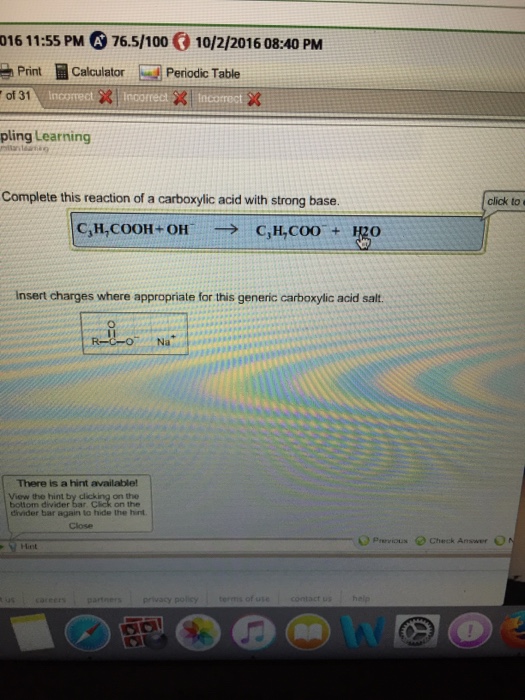 Solved Complete this reaction of a carboxylic acid with | Chegg.com