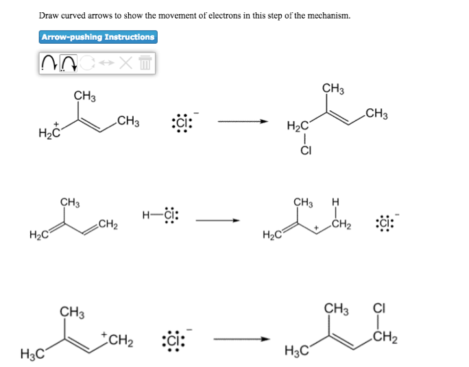 Solved Draw curved arrows to show the movement of electrons | Chegg.com