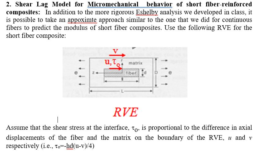 2. Shear Lag Model for Micromechanical behavior of