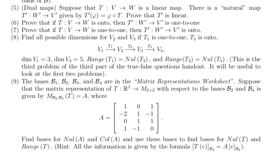 Solved (5) (Dual maps) Suppose that T V ? W is a linear