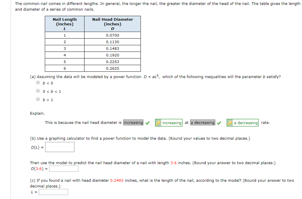 Solved The common nail comes in different lengths. In | Chegg.com