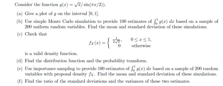 Consider the function g(x) = Give a plot of g on the | Chegg.com