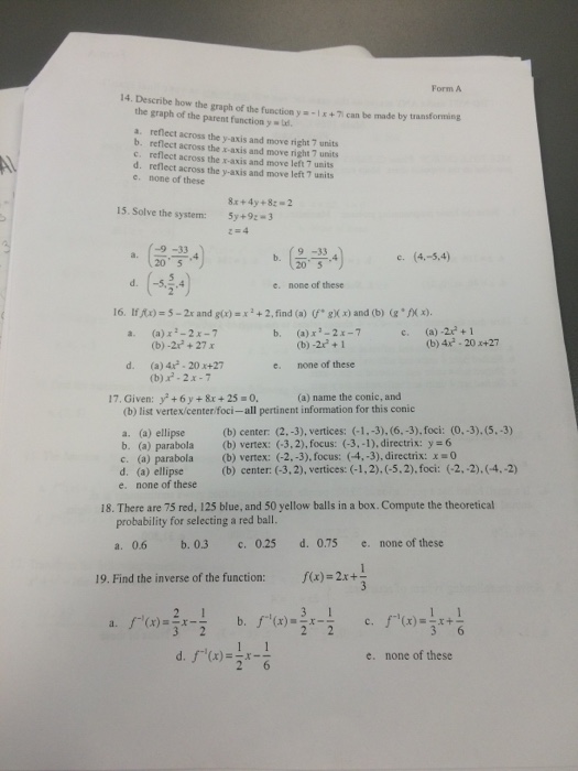 Solved Describe how the graph of the functions y=-1 x+7 can | Chegg.com