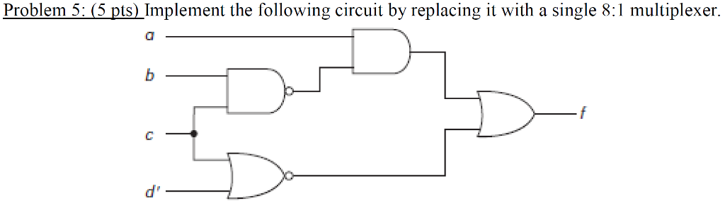 Solved Problem 5 5 pts) Implement the following circuit by | Chegg.com