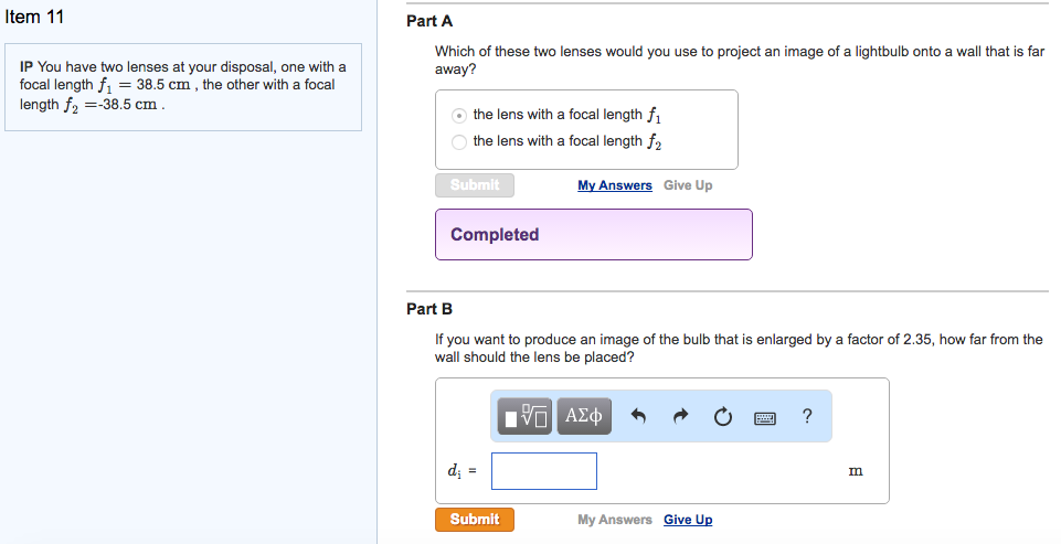Solved If you want to produce an image of the bulb that is | Chegg.com