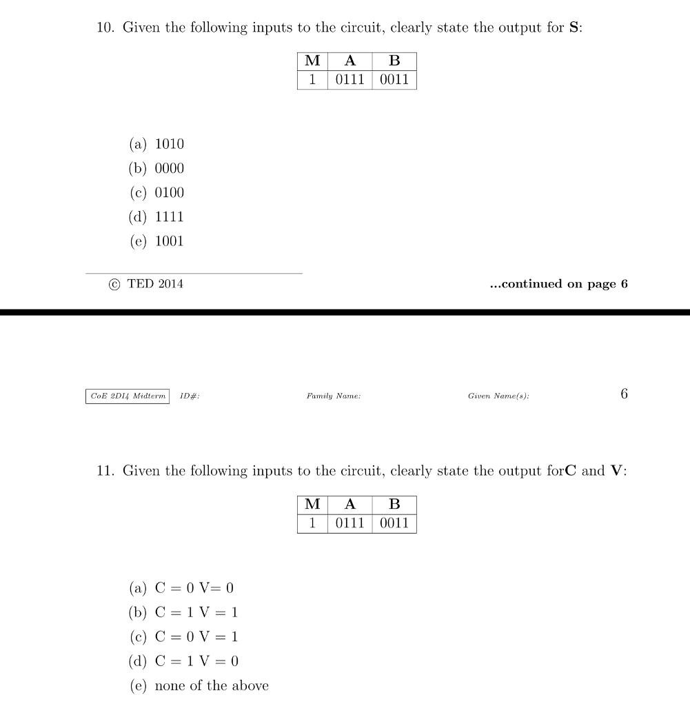 Solved The Next Four Questions (9 To 12) Refer To The | Chegg.com