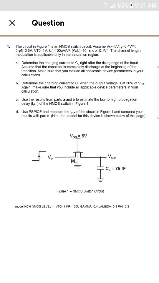 Solved 怳.dll 859 H AM Question The circuit in Figure 1 is an | Chegg.com
