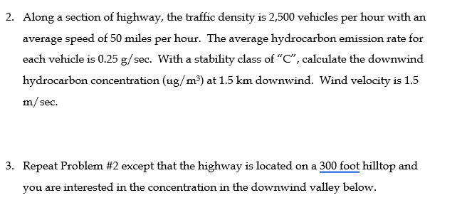 solved-along-a-section-of-highway-the-traffic-density-is-2-chegg