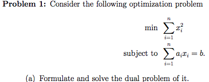 Solved Problem 1: Consider the following optimization | Chegg.com