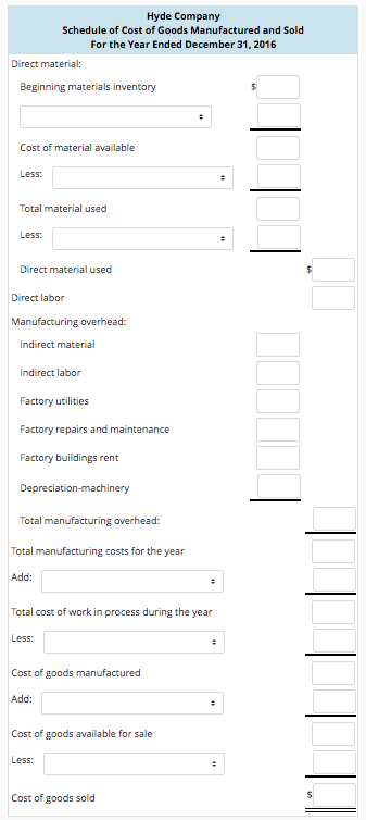 Solved: Worksheet, Income Statements, And Schedule Of Cost... | Chegg.com