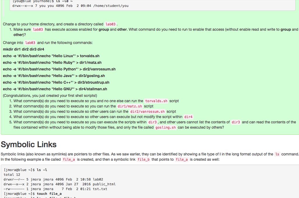 Solved UNIX File Permission Help, Please Answer The | Chegg.com