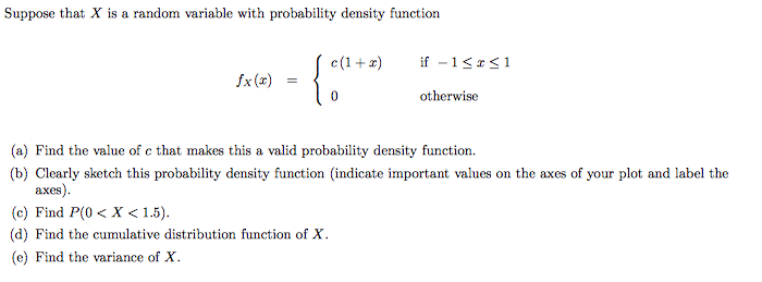 Solved Suppose that X is a random variable with probability | Chegg.com