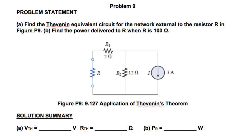 Solved Problem 8 PROBLEM STATEMENT (a) Find the Thevenin | Chegg.com