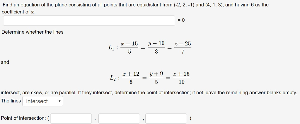 Solved Find An Equation Of The Plane Consisting Of All 3252