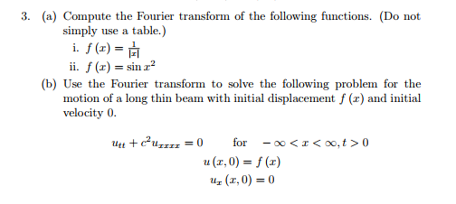 Solved 3. (a) Compute the Fourier transform of the following | Chegg.com