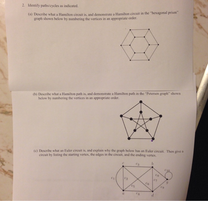 Solved Identify Paths Cycles As Indicated. (a) Describe What 