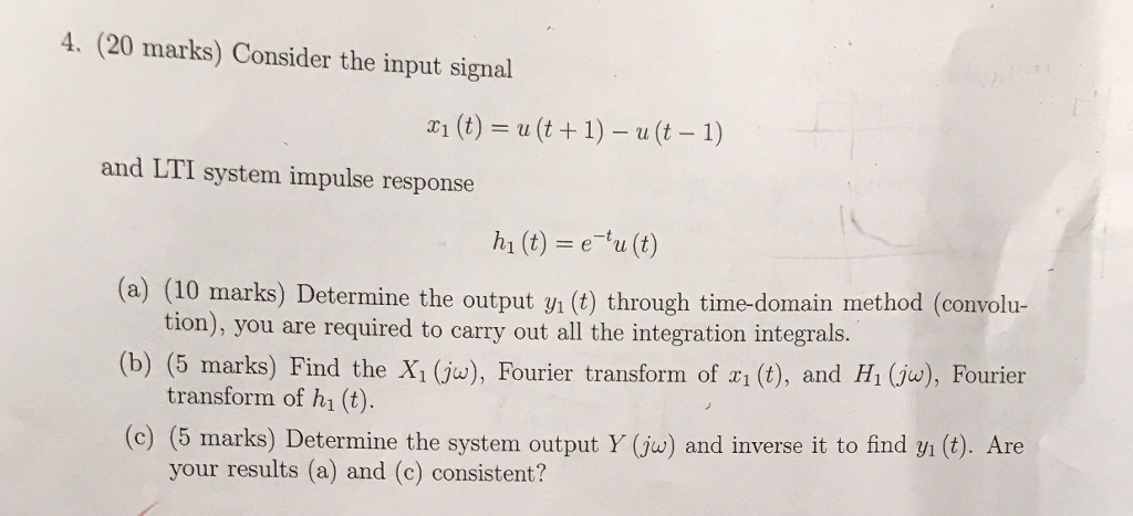 Solved Consider The Input Signal X 1 T U T 1 U T