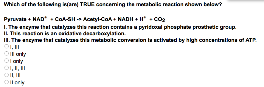 Which Of The Following Are True Regarding Metabolism Solved Which of the following is(are) TRUE concerning the | Chegg.com