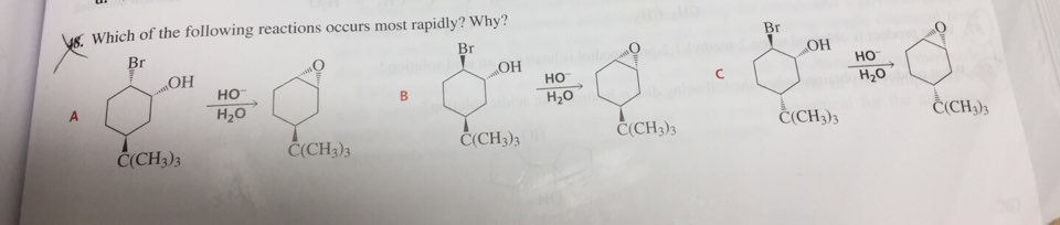 Solved Which Of The Following Reactions Occurs Most Rapidly 5004