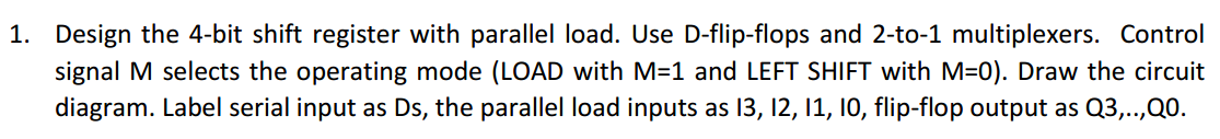 Solved Design the 4-bit shift register with parallel load. | Chegg.com