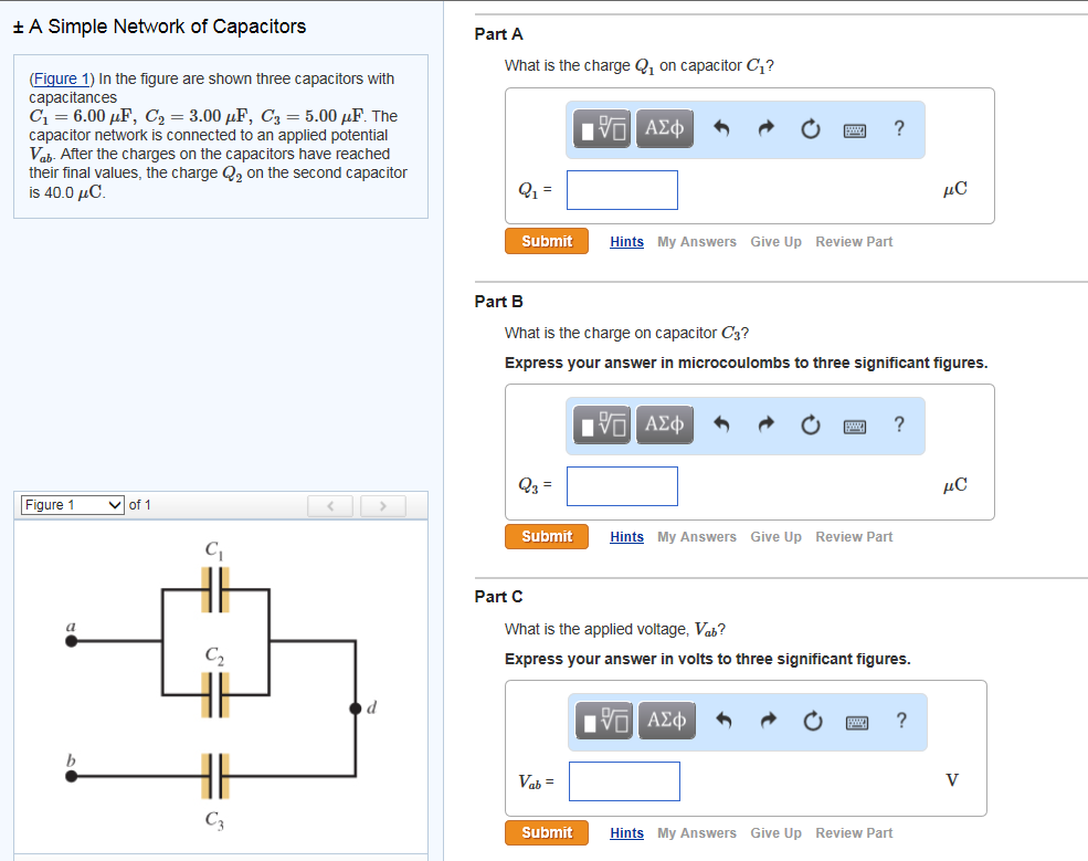 Solved A Simple Network Of Capacitors Part A Figure 1 In